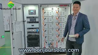 BONJOUR SOLAR 100KW 174KWH energy storage system presentation and test