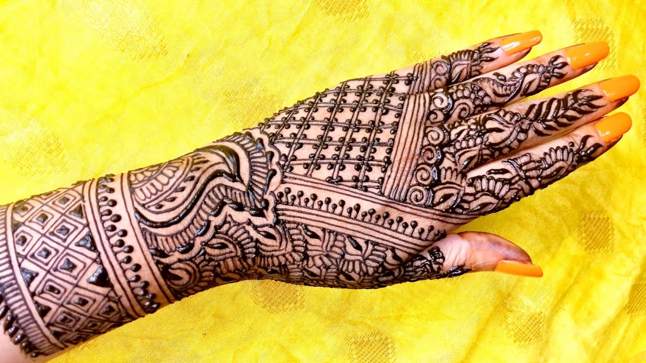 Bridal Back Hand Mehndi Design || bharva back hand mehndi design ...