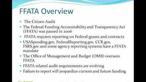 Fedarra: FFATA Sub-Awardee Orientation