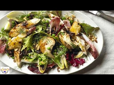 Warm chicken and chicory salad