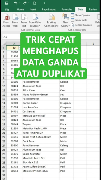 Menghapus Duplikat Data atau Data Ganda di Excel dengan Cepat