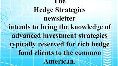Lecture pt1: Hedge Fund Strategies and Nest Egg Protection for the Common American