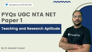 PYQs UGC NTA NET Paper 1 By Dr Mukesh Goyal | Teaching and Research Aptitude | Dr. Mukesh Goyal