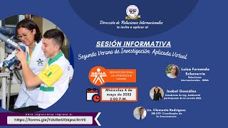 Sesión Informativa  convocatoria del II Verano de Investigación Aplicada Virtual