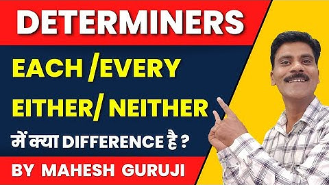 Determiners। Each,every,either,neither।english grammar errors for ssc cgl.