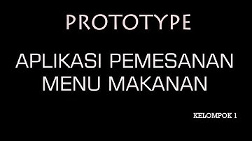 Prototype Aplikasi Pemesanan Menu