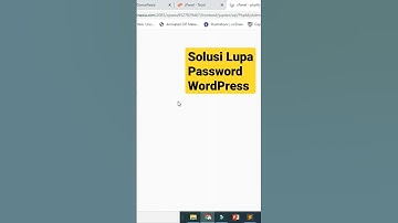 Solusi Lupa Password WordPress