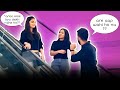 Staring cute girls on escalator prank  sahil virwani pranks