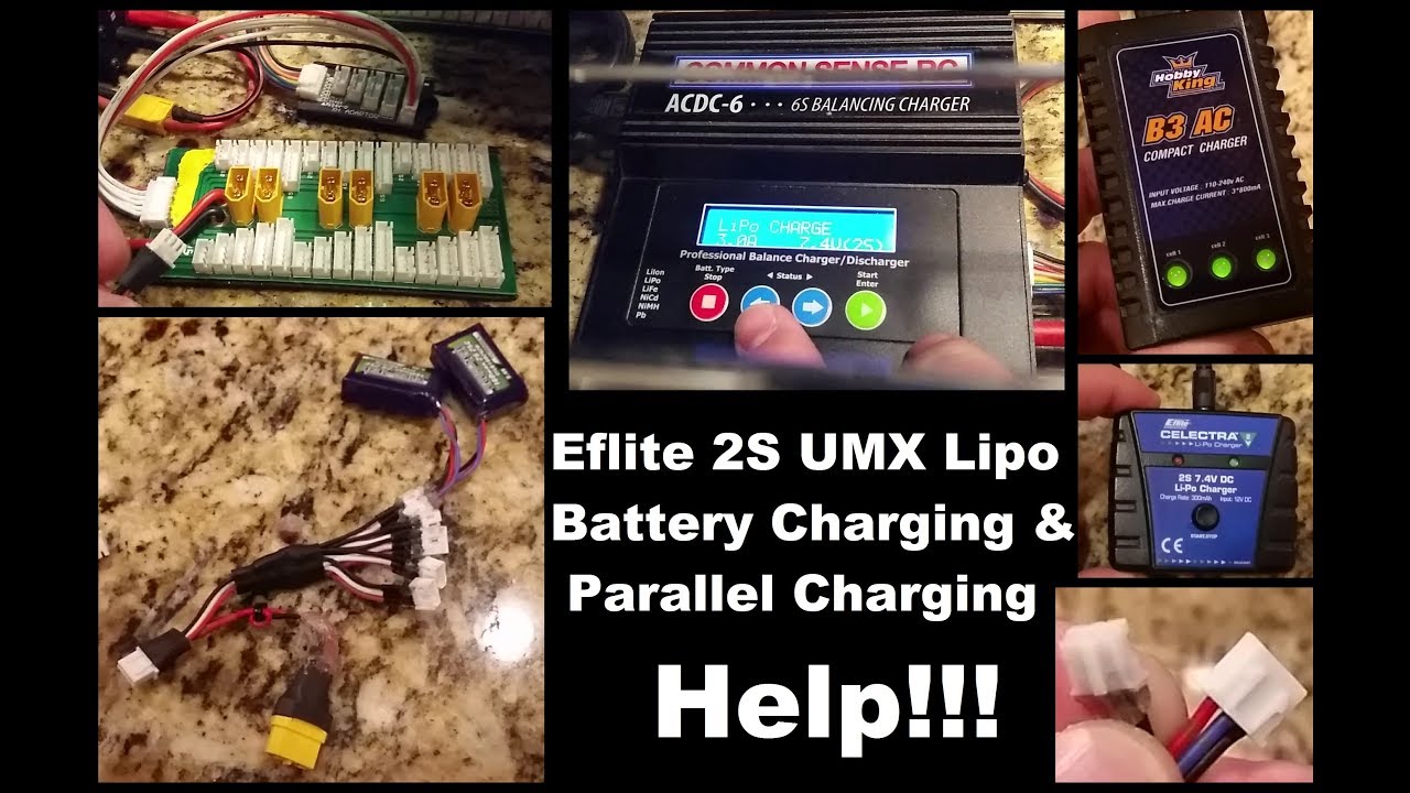 Eflite 2S UMX Lipo Battery Charging and Parallel Charging Help (JSTPH ends) YouTube
