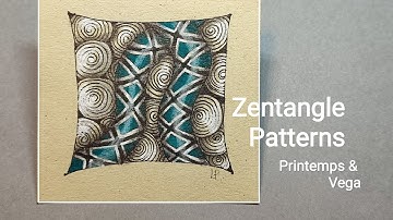 Zentangle patterns- Printemps and Vega /Zentangle art/ Easy patterns/ Drawing/ 3D art