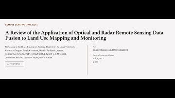A Review of the Application of Optical and Radar Remote Sensing Data Fusion to Land U... | RTCL.TV