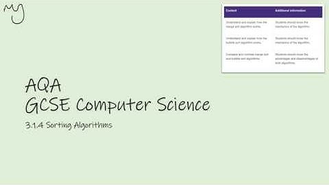 GCSE Computer Science Sorting Algorithms