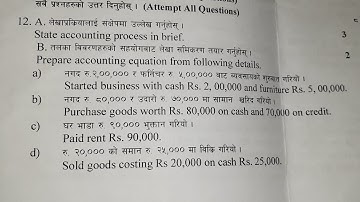Class 11 - Accounting equation solution with concept || Model question