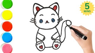 How to Draw a Cute Cat for Kids