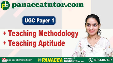 Teaching Methodology | Teaching Aptitude | UGC NET  Paper 1 | Panacea Tutor