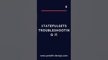 Debugging StatefulSets| Kubernetes Troubleshooting   #preethidevops #devopscourse