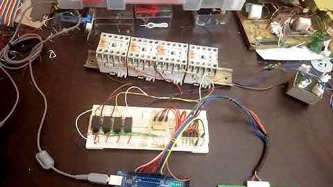 test 1 : control 220v contactors using ARDUINO mega