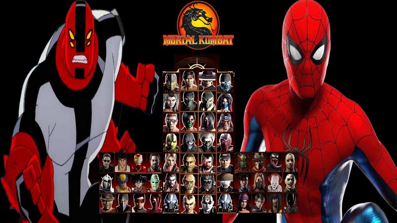 Mortal Kombat 9 — мод FOUR ARMS & SPIDERMAN — новый геймплей экспертной лестницы тегов