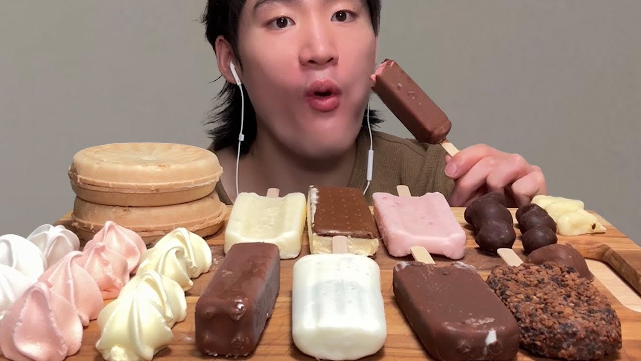 ASMR Korean Ice Cream + Mexican Ice Cream + Tru Fru + Meringue (Mukbang Eating Sounds)