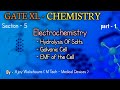 ELECTROCHEMISTRY -1 | CHEMISTRY | GATE XL #lifescience #gpat #niper
