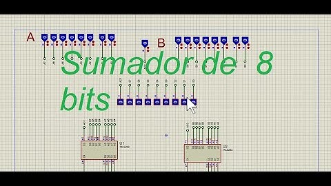 sumador de 8 bits en Proteus