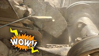 ⛹️‍♀️PLAYING🎾with👹GIANT🗿Rocks⛰️ Quarry Primary ROCK CRUSHING Machine Working /Rocks Crushing CRUSHER