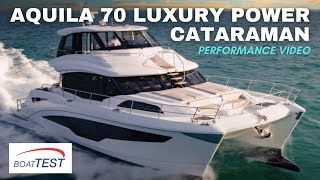 Aquila 70 Luxury Power Catamaran (2021)  Test Video by BoatTEST.com