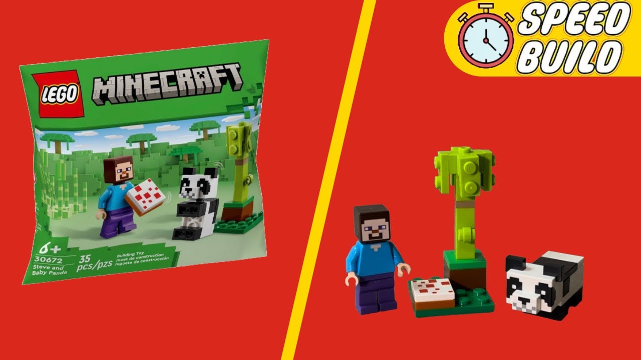 Building LEGO Minecraft Steve and Baby Panda - Fast & Fun!