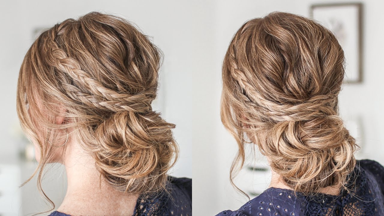 Image of Braided Low Bun hairstyle