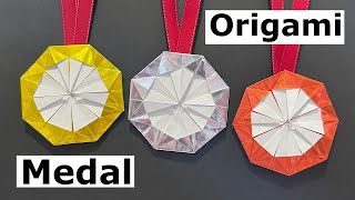 How to make a medal with paper (1) | easy origami for beginners | paper craft | olympic medal |