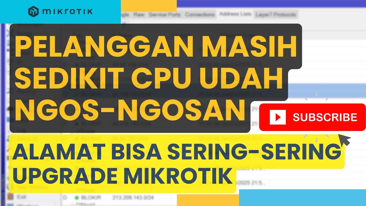 CARA MENGATASI CPU LOAD TINGGI SEKALI 😱 DI MIKROTIK RB450GX4