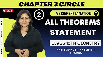Geometry Circle Chapter Theorem Statement | Chapter 3 | Class 10 SSC | Galaxy of Maths