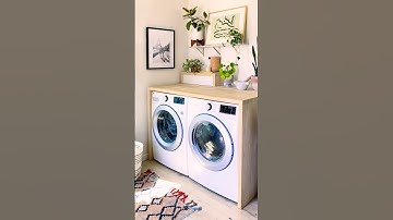 DIY Butcher Block Washer & Dryer Counter - Laundry Room Makeover #diyprojects #diy #homedecor #home