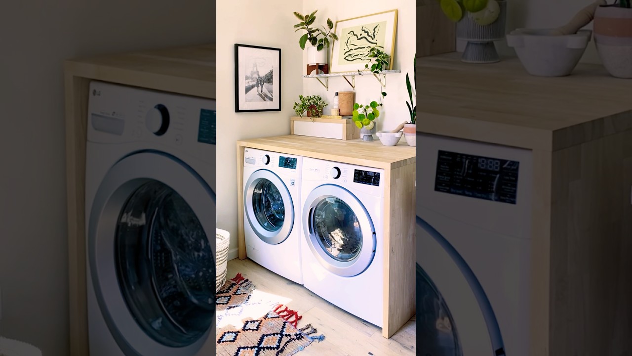 How to Make a Countertop over Your Washer and Dryer - Deb and Danelle