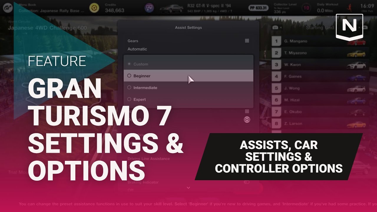 Gran Turismo 7 - Assists, Car Settings and Controller Options