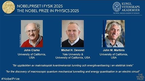 Nobel Prize in Physics goes to three scientists for research in quantum mechanical tunneling