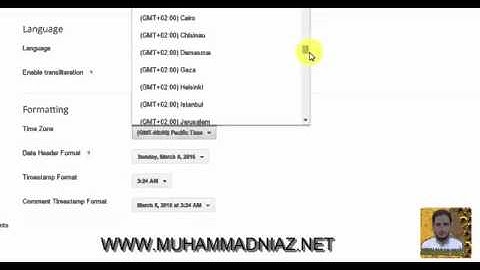 Language and formatting Settings in Blogger in Urdu and Hindi