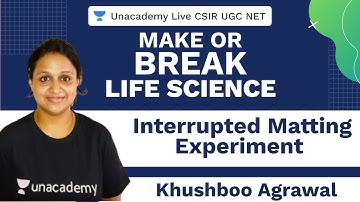 Make Or Break For Life Science | Interrupted Matting Experiment | Unacademy Live CSIR UGC NET
