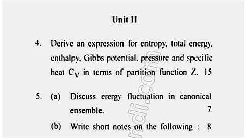 2018 MSc Physics 3rd Sem Statistical Mechanics Question Paper