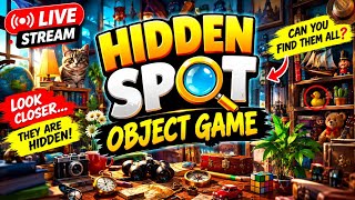 Hidden Spot Object Game LIVE 😱🔍 | Can You Find All Hidden Objects 🧠🎯#Live#PuzzleGame#HiddenObjects