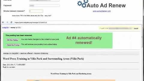 Craigslist auto ad renew - CL ADS