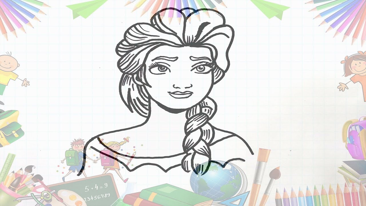 How To Draw Frozen (Elsa) Step By Step - Draw Frozen Character - YouTube