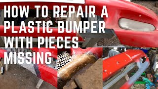 How to repair a damaged plastic ABS car bumper with pieces / chunks missing