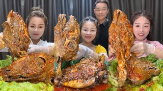 MUKBANG 먹방 EATING SHEEP HEAD COLLECTION chewy sounds | ASMR | chinese foods 吃麻辣羊头