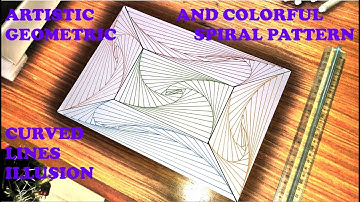 VIDEO DRAWING ARTISTIC AND COLORFUL GEOMETRIC SPIRAL PATTERN | CURVED LINES ILLUSION | ART FOR KIDS