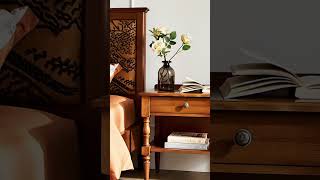 Classic Wooden Nightstand for Cozy Bedroom Styling | #BedroomDecor #HomeStyling