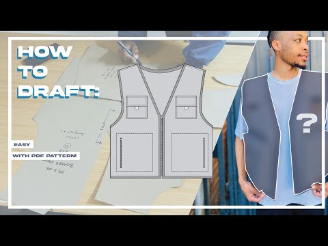 HOW TO DRAFT a Cargo Vest Sewing Pattern 