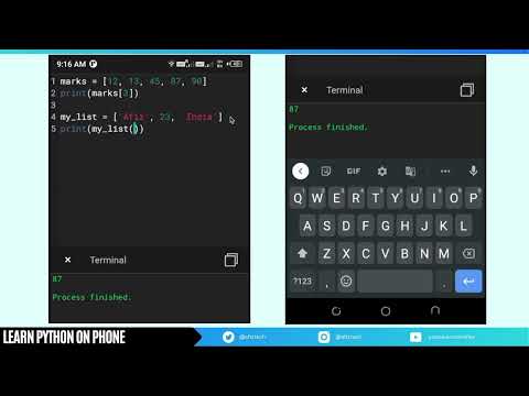 Python on Phone: 18 List negative indexing #python #pythononphone