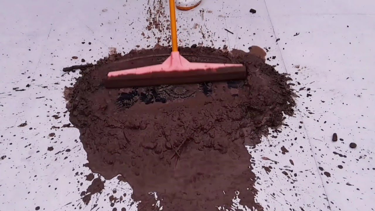 A simple and homemade method for cleaning a small floral rug with ...