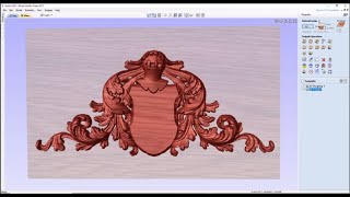 407 Vectric Aspire 3D relief coat of arms with a flourish